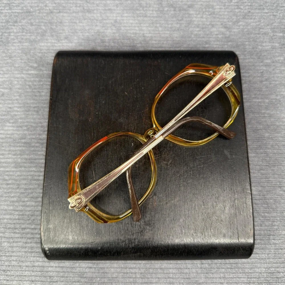 Christian Dior Vintage Oversized Amber Glasses Frames 2256 Optyl Germany CD Logo
